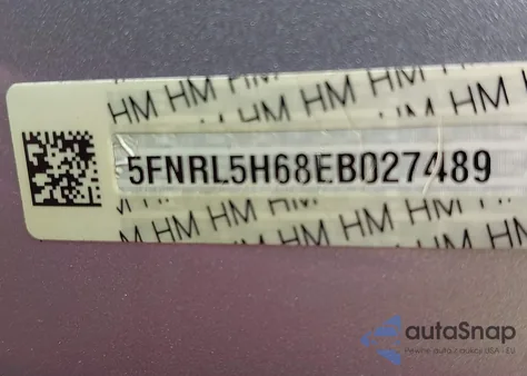 2014 Honda Odyssey Ex-L z USA, uszkodzony, nr VIN 5FNRL5H68EB027489